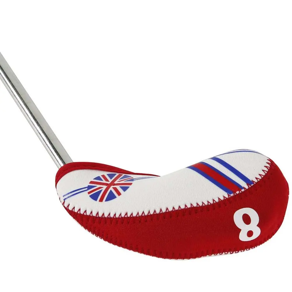 10Pcs/set Golf Club Iron Head Cover Neoprene National Flag Headcover Waterproof Golf Club Head