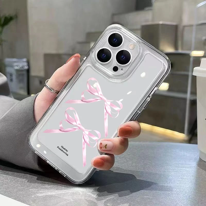 Shockproof Soft Clear Phone Case For Xiaomi Redmi Note 12 13 Pro Plus 12S 11S 11 10S 10 Redmi 12 13C Cute Colorful Bowknot Cover