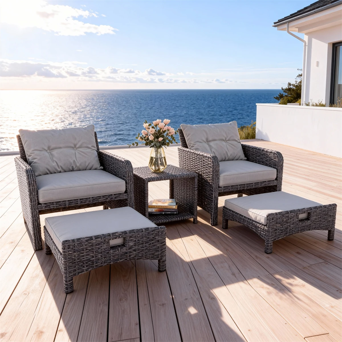 Conjunto de Muebles de Ratán p - Rattan Lounge Set reseña y precio