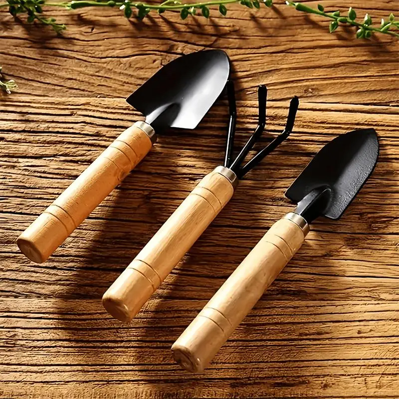  Garden Tool Set Miniature Metal Spade Rake Easy Use Potting Planting Hand Tools for Kids
