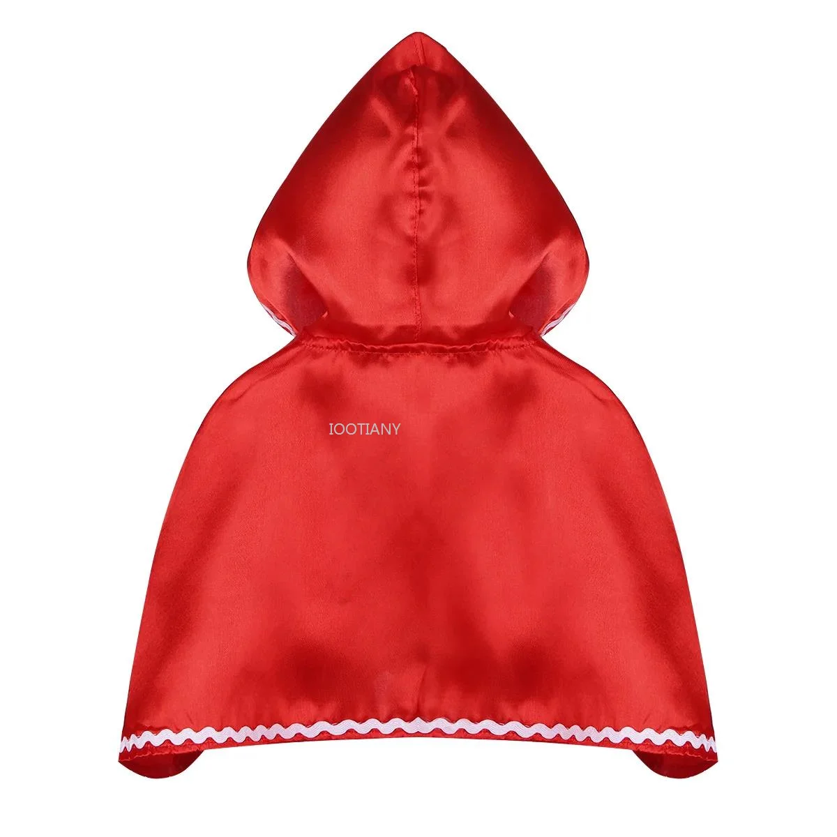 2024 Red Kids Girls Hooded Cloak Cape Carnival Cosplay Party Costume Dress Up Hooded Cloak Baby Little Girls Red Riding Hood