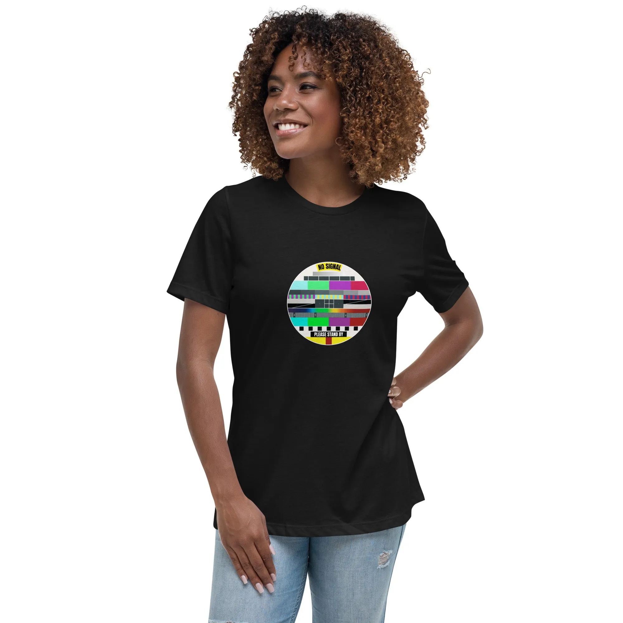 Retro Tv No Signal Please Stand By Disconnected Nostalgic Old School Women'S Relaxed T Shirt