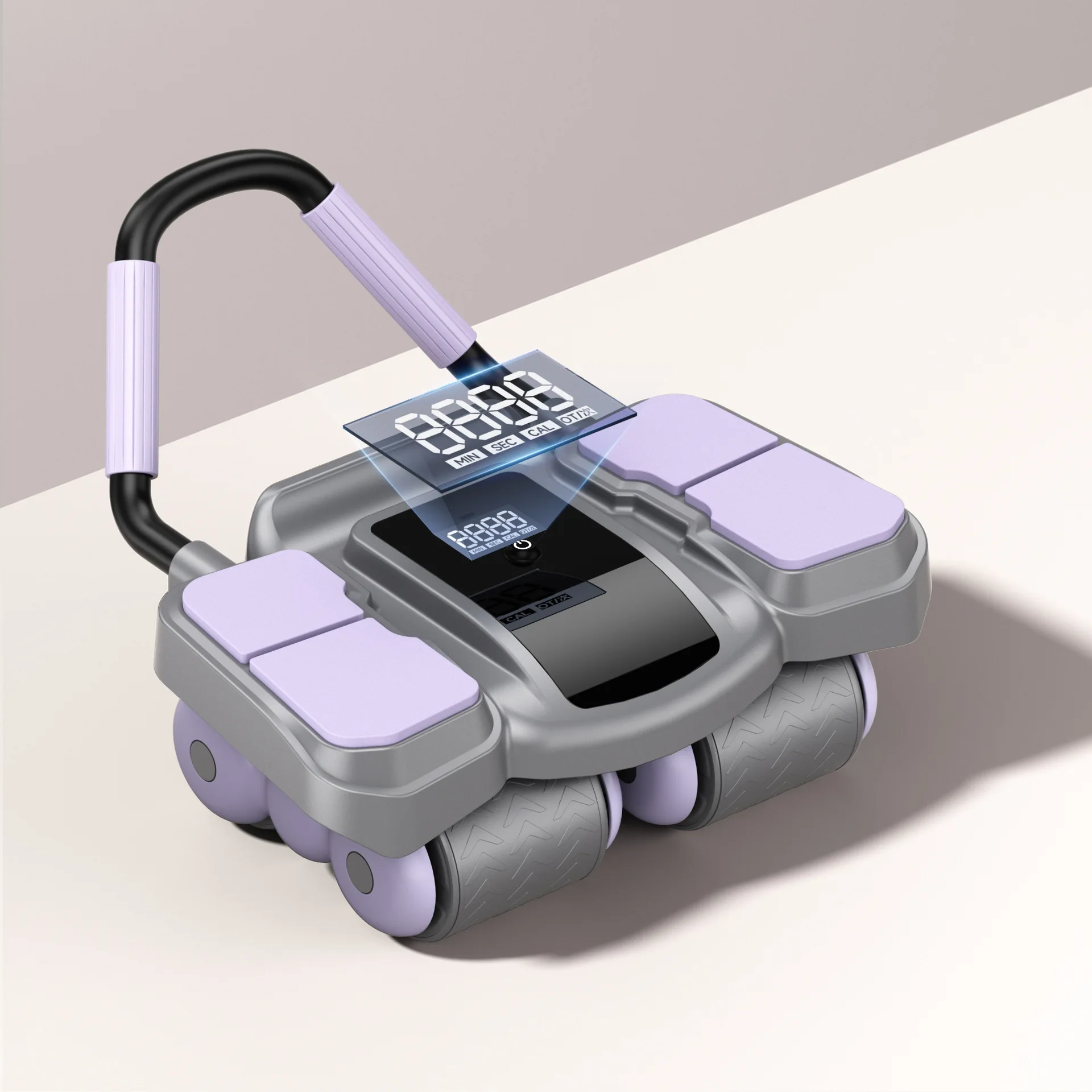 Variant: Gray purple abdominal wheel-four wheels and four elbows/lcd screen