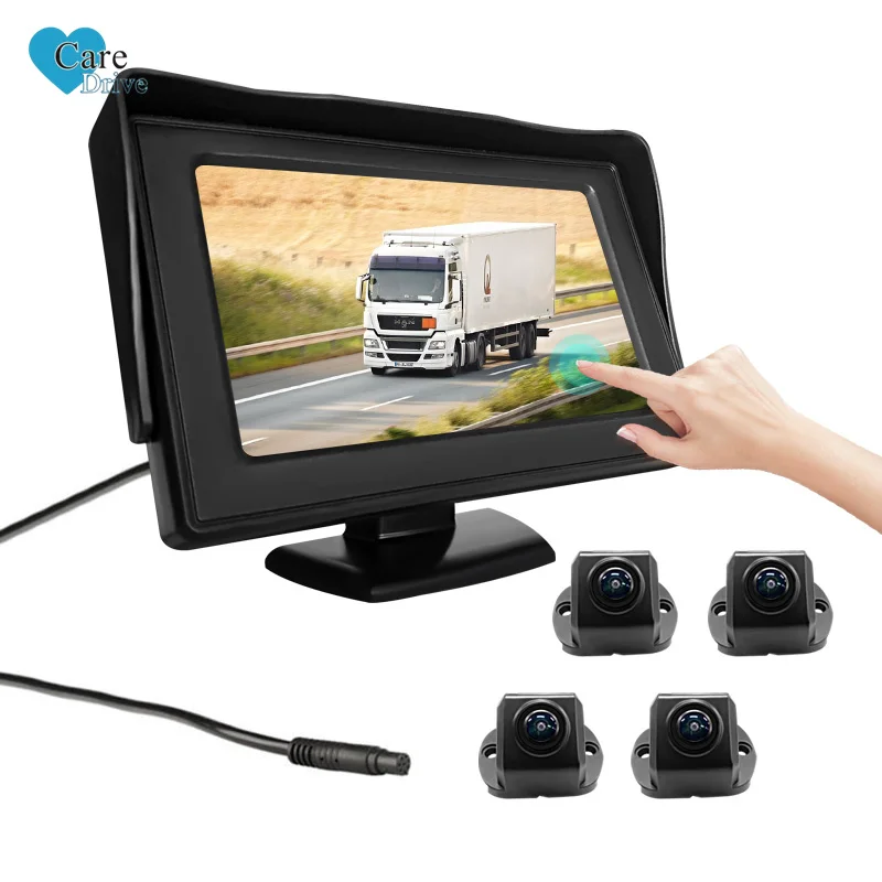 CareDrive achteruitrijcamera Waterdicht nachtzicht Groothoek achteruitrijcamera 4-pins connector RV Camper Truck Trailer