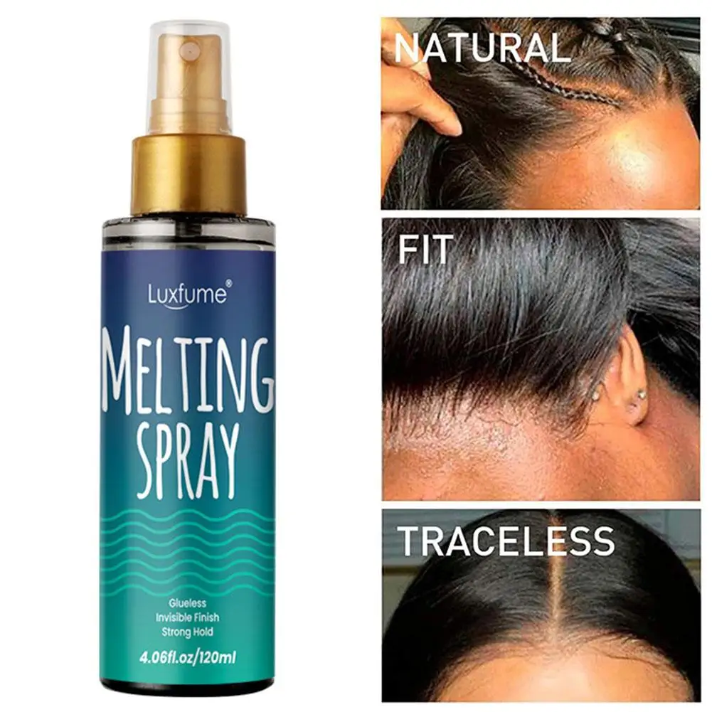 120ML Melting Spray For Lace Wigs Quick Drying Long Lasting Invisible Lace Natural Melting And Holding Mousse For lace Wig K1M0