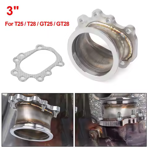 T25 T28 GT25 GT28 8 BOLT to 3" V band Exhaust Manifold Converter Adaptor Flange