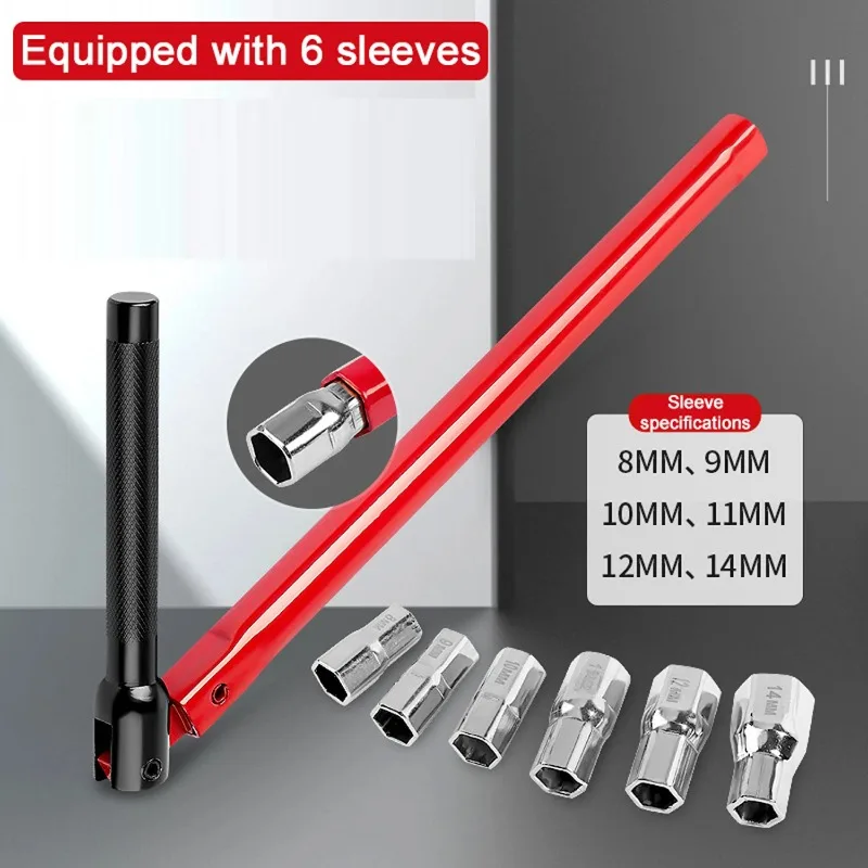 

1PC Professional Carbon Steel Faucet Wrench Plumber Tool with 5 Sockets and 1 Chuck Tap Back Nut for Sink Basin Installation
