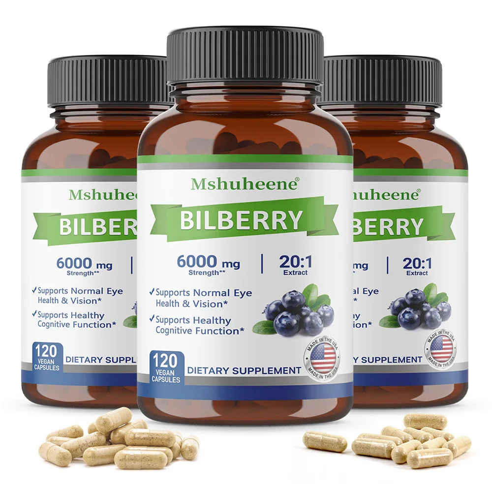 Bilberry Extract Supplement - Antioxidant, Supports Eye Health, Improves Vision, Relieves Visual Fatigue, Non-GMO