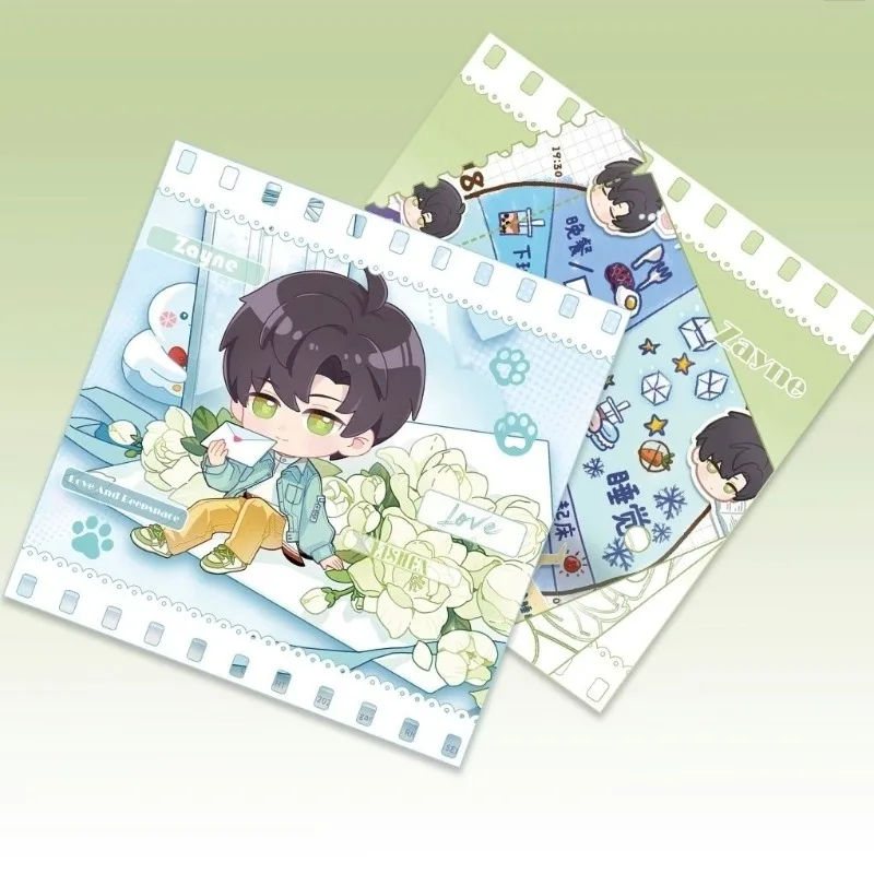 5 unids/set tarjeta versión Q de amor y espacio profundo Xavier Zayne Rafayel ralayo Sylus Caleb Cosplay esquinas redondeadas postal LOMO