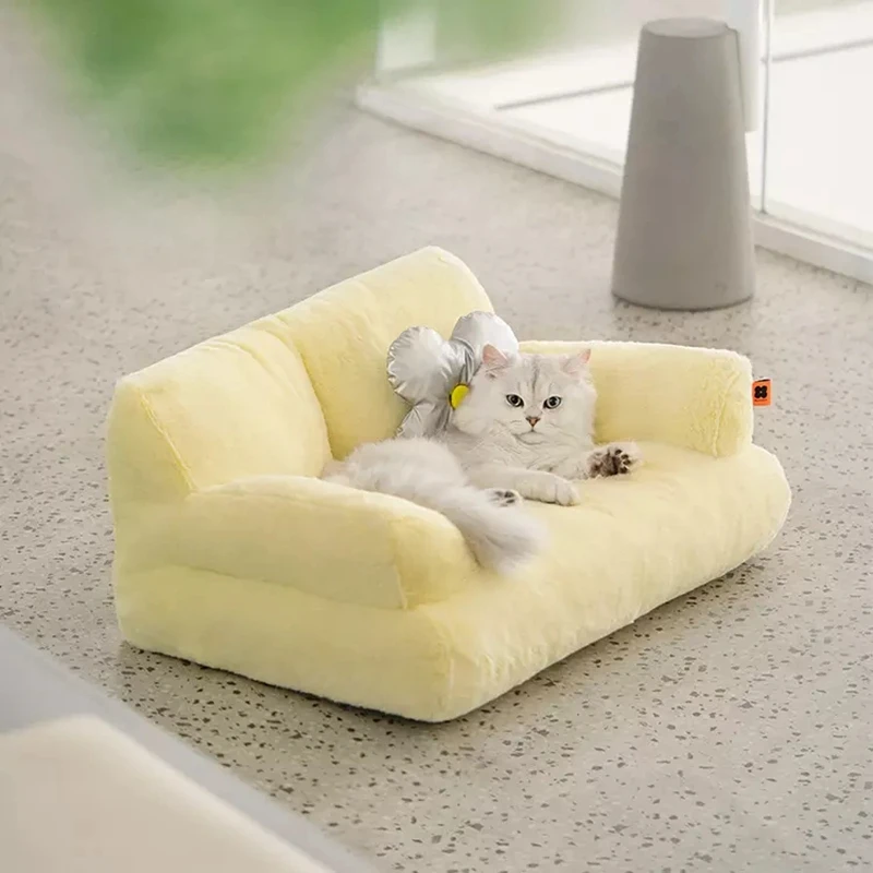 Imagem -04 - Pele de Luxo Inverno Pet Gato Ninho Sofá Moderno Filhote de Cachorro Pequeno Animal Gatinho Cama do Cão Almofada Cama Interior Canil Casa Yorkshire