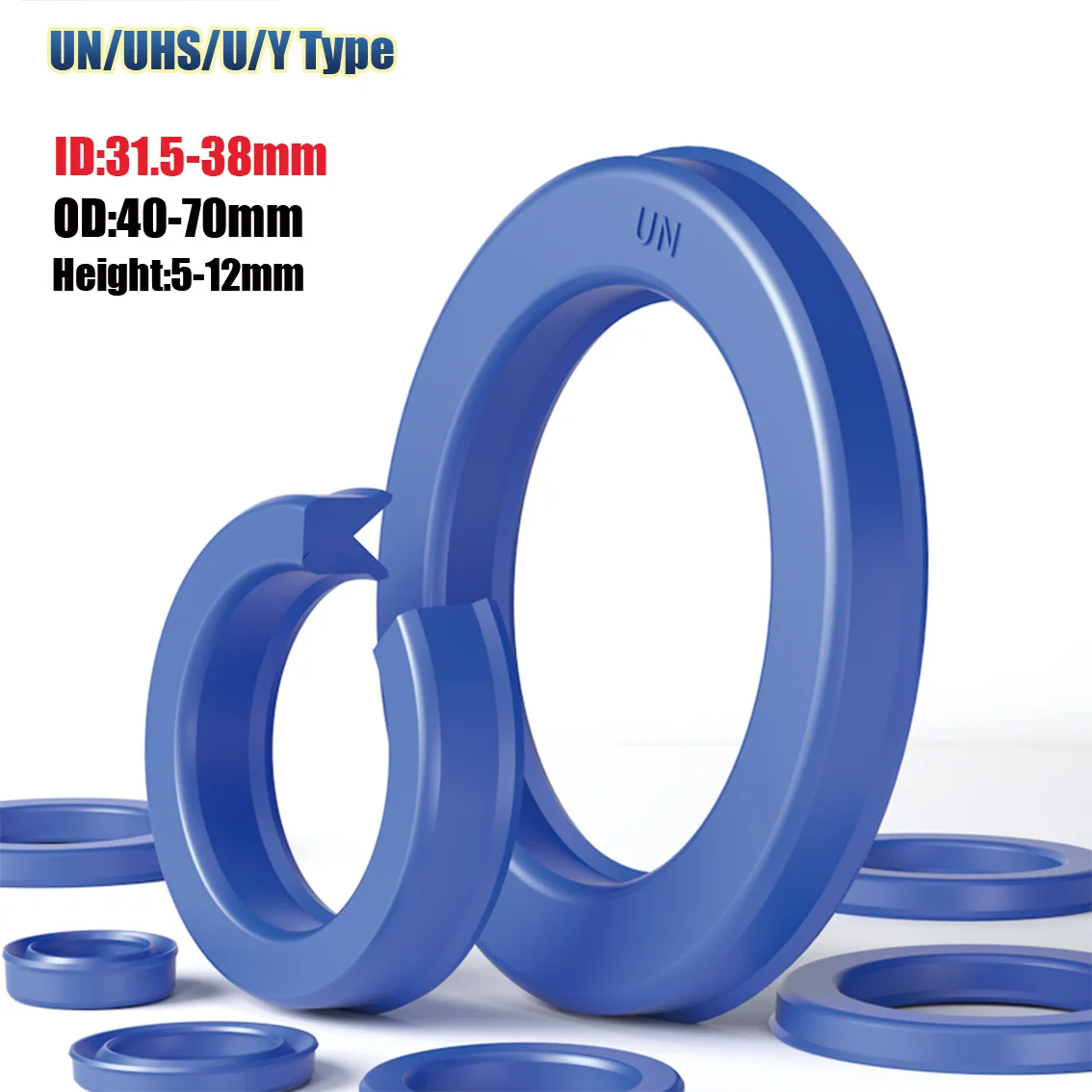 1/2Pcs Polyurethane Hydraulic Cylinder Oil Sealing Ring UN/UHS/U/Y Type Shaft Hole Sealing Ring Gasket Dust Ring ID 31.5-38mm