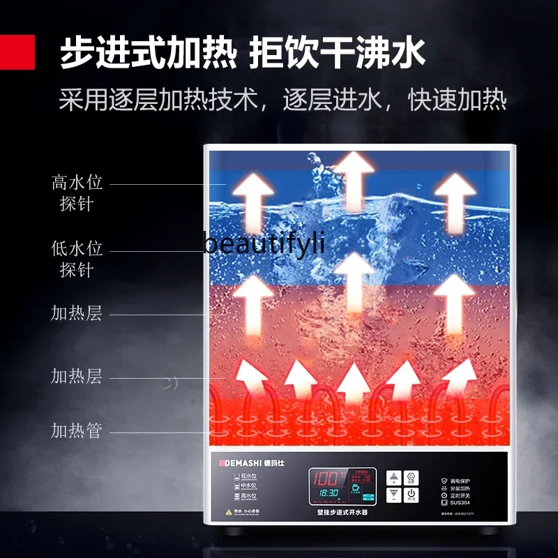 غلاية مياه جديدة مثبتة على الحائط، غلاية مياه تجارية، تسخين كهربائي أوتوماتيكي OfficeHY