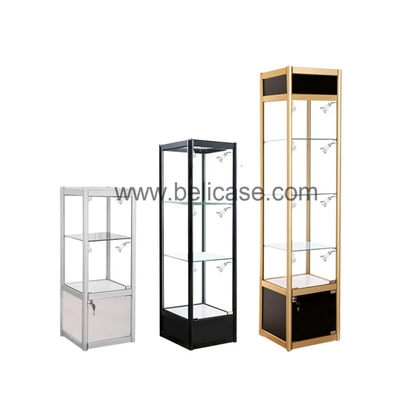 (customized)Tall  Commercial Showcase Low Price Product Display Cabinet Glass Display Cabinet Retail Store