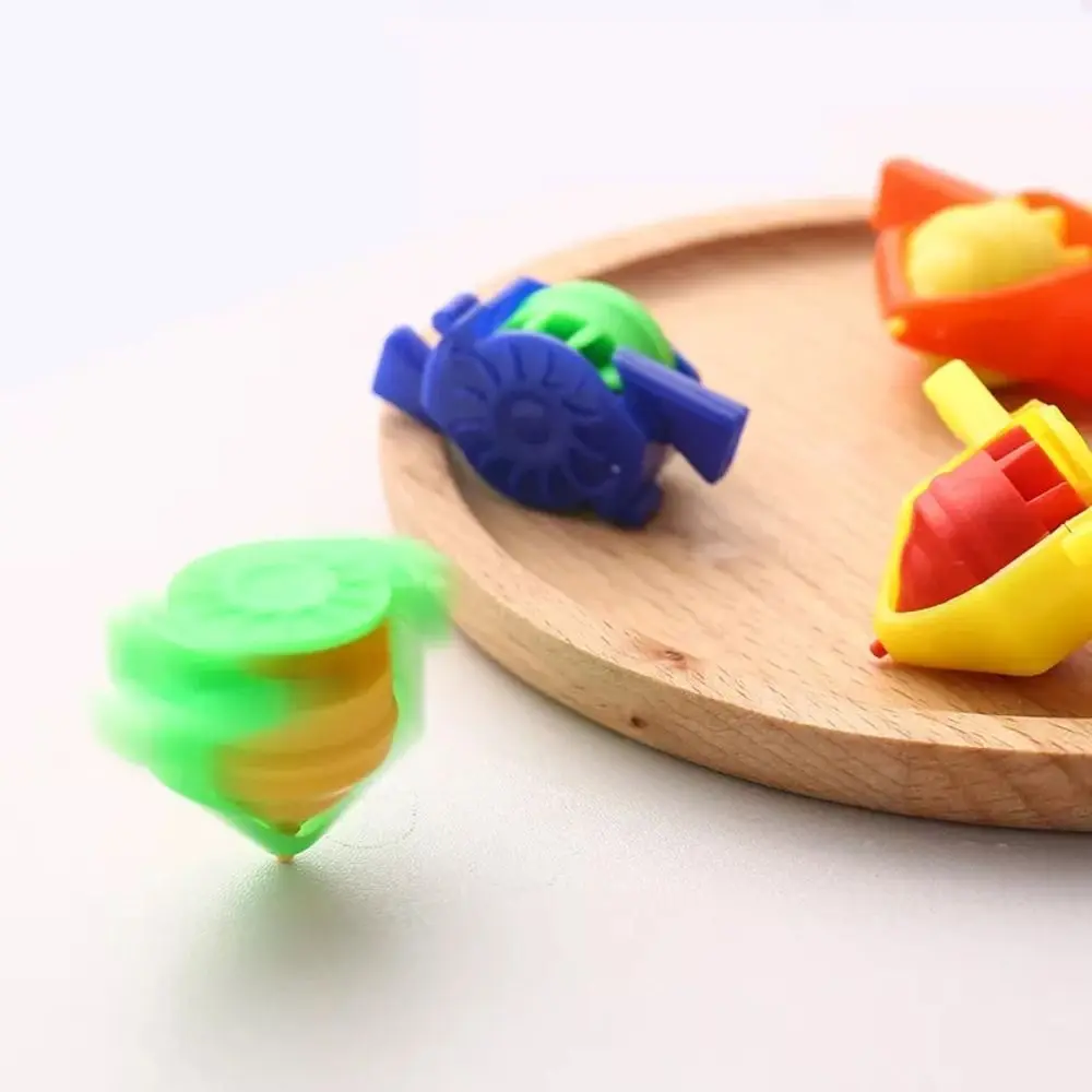 Rotating Gyro Gyroscope Whistling Gyroscope Plastic Double Port Whistle Spinning Top Toys Whistle Colorful Birthday Gift