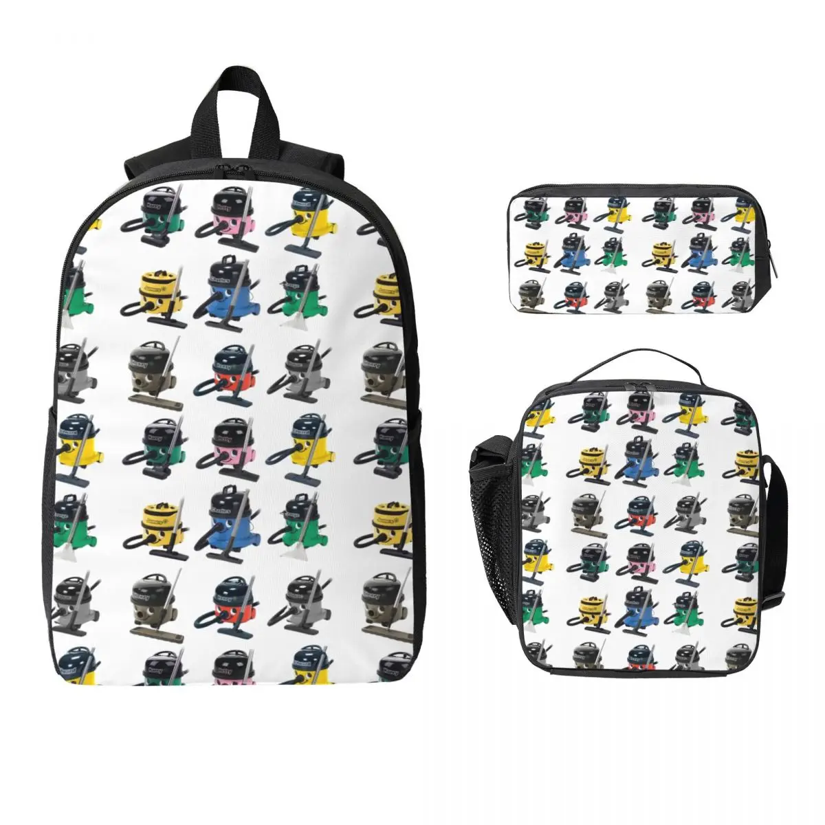 Henry hoover e amigos mochila estudante meninos meninas bookbag saco de escola portátil sacos de ombro 3ps isolado almoço saco lápis caso