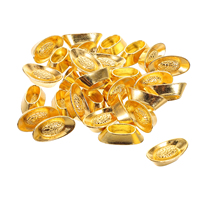 30pcs Gold Ingot Ornament Home Decor Metal Alloy Desktop Feng Shui Lucky Yuanbao Party Decoration Mini Model Wealth Prosperity