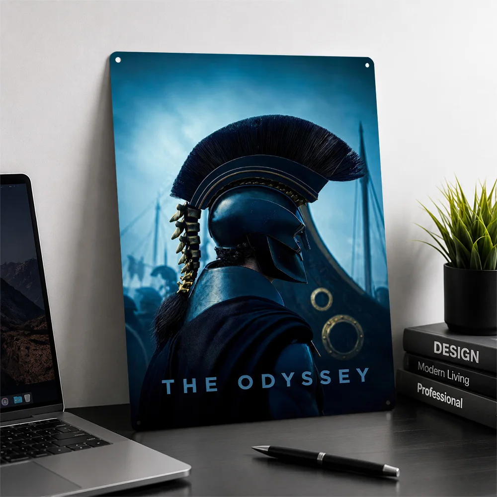 The Odyssey Spartan Warrior Poster Retro 3D Printed Metal Signs Customized Wall Hanging Gift for Bedroom Stuff Home Decor Items
