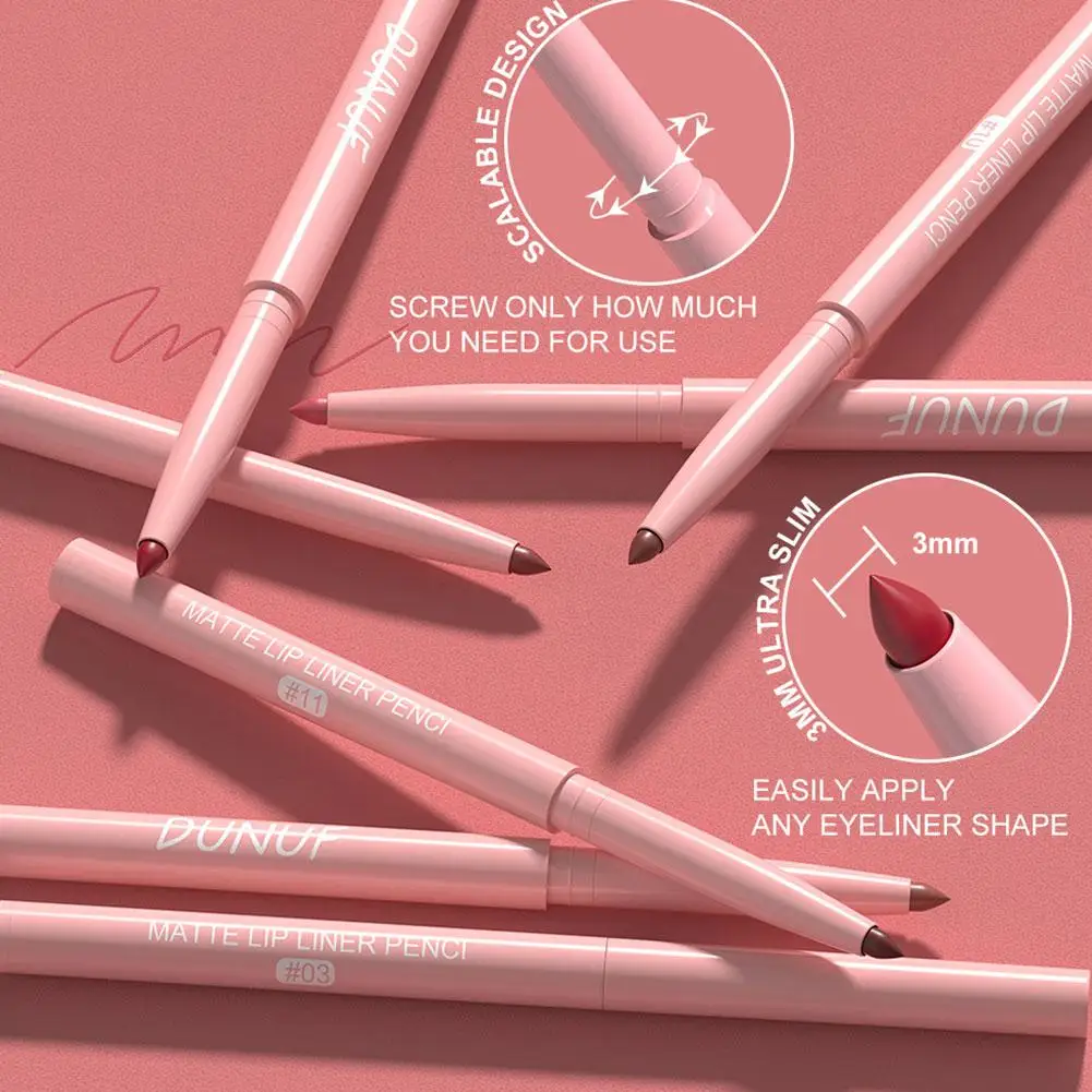6 colori/kit Velluto Matte Lip Liner per una facile colorazione Trucco labbra Nude Rosso Marrone Tinta Lipliner Morbido Liscio Duraturo Lipliner Trucco