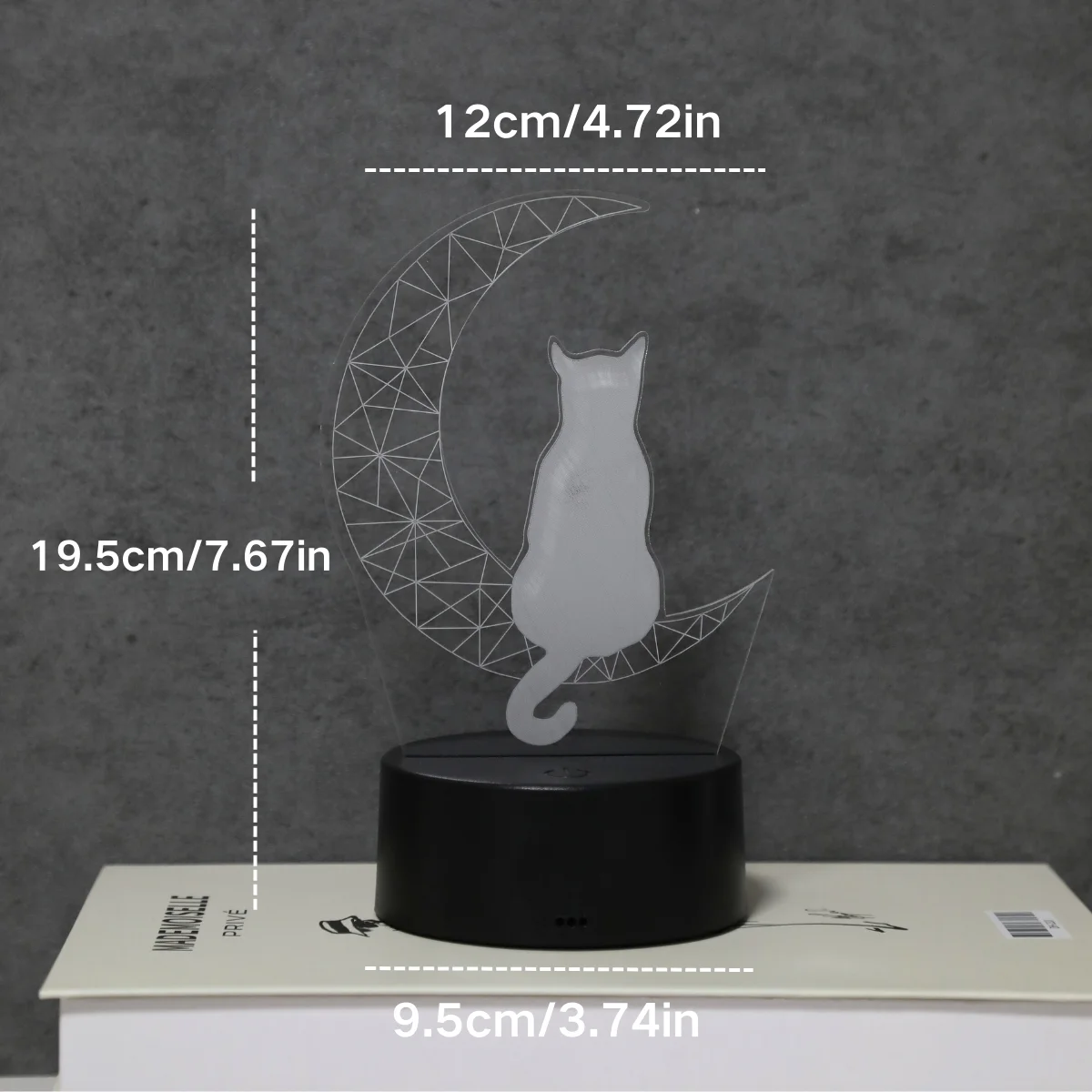 Usb powered 3D illusion night light - touch seven color ambient light, decorative light, bedside lamp, perfect gift light.