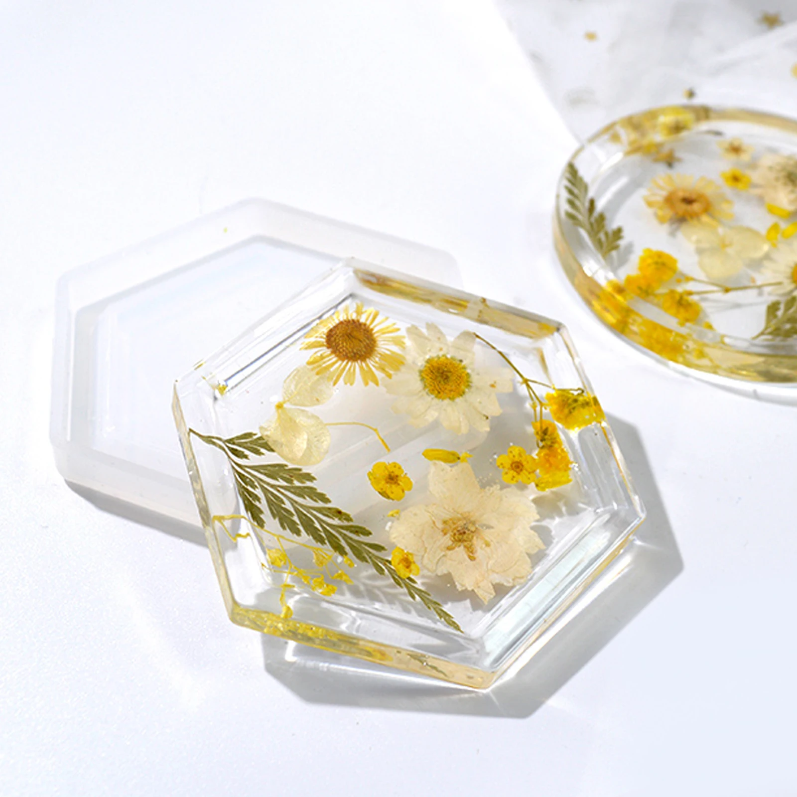 

3pcs Tray Hexagon Silicone Hexagon Mold Epoxy Casting Handmade Jewelry Craft Gifts Crystal Epoxy Mold Christmas