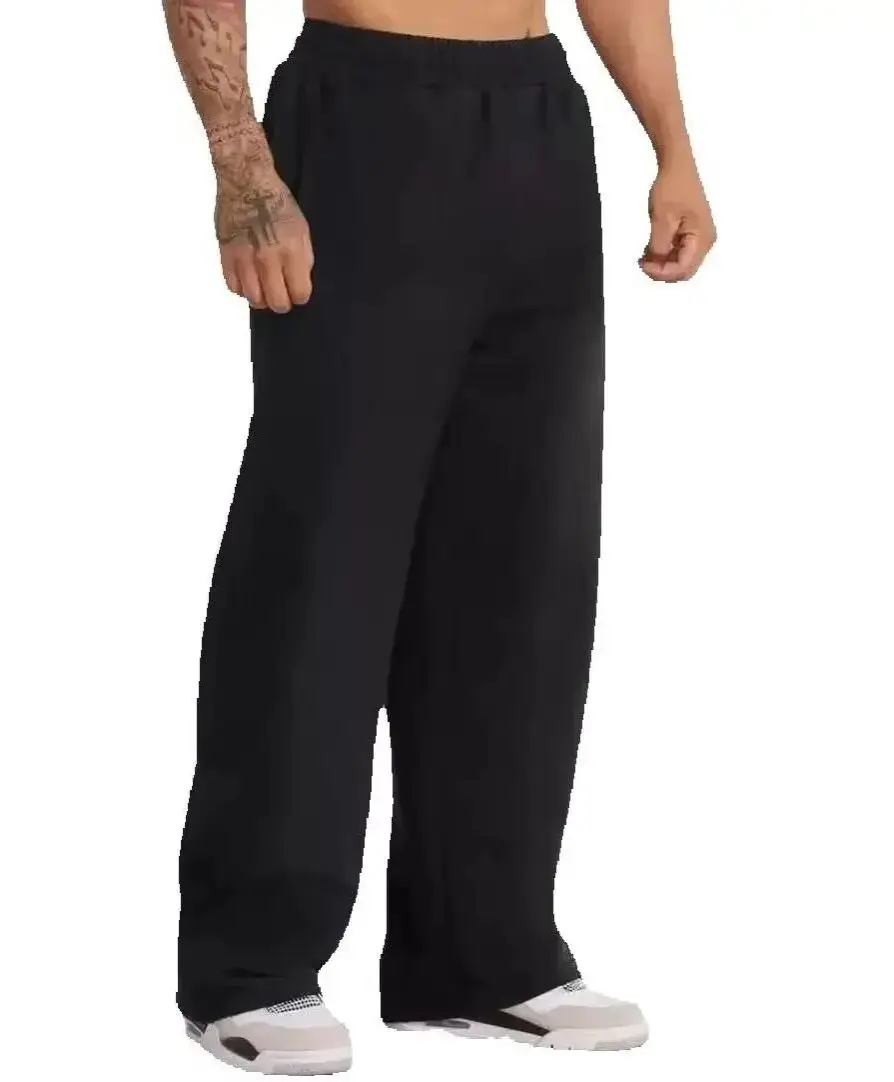 

Мужские хлопковые спортивные брюки больших размеров 2026 года, весна-осень, однотонные, новые цвета, свободные, с эластичным поясом, повседневные, для бега