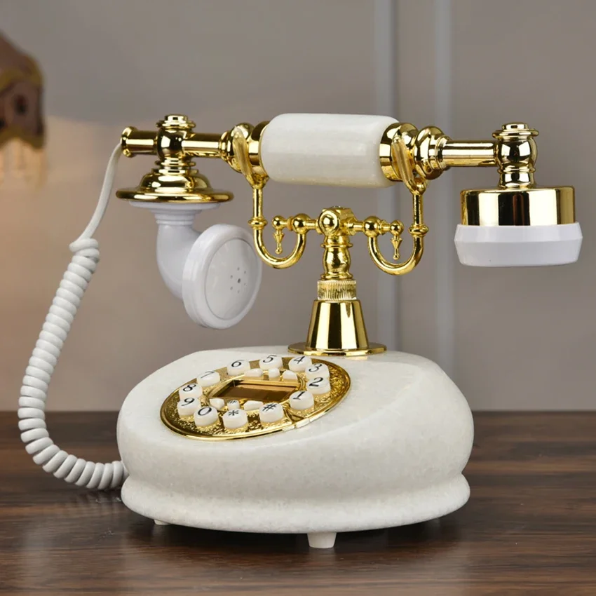 Antique Corded Telephone Landline Phone Desktop Wired Phone with Caller ID, Retro Ringtones for Home Decoration