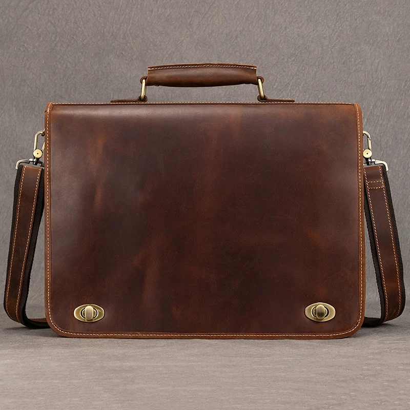 Top Grade Thick Genuine Leather Men Briefcase 15\