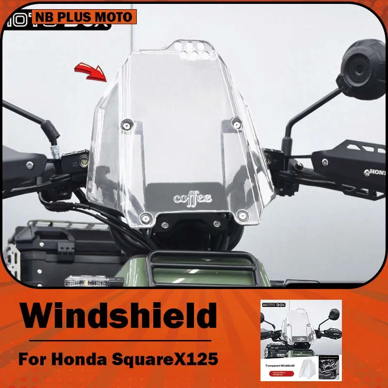 【Premium】For Honda SquareX125 as a high-definition, transparent windscreen cover accessory before modification