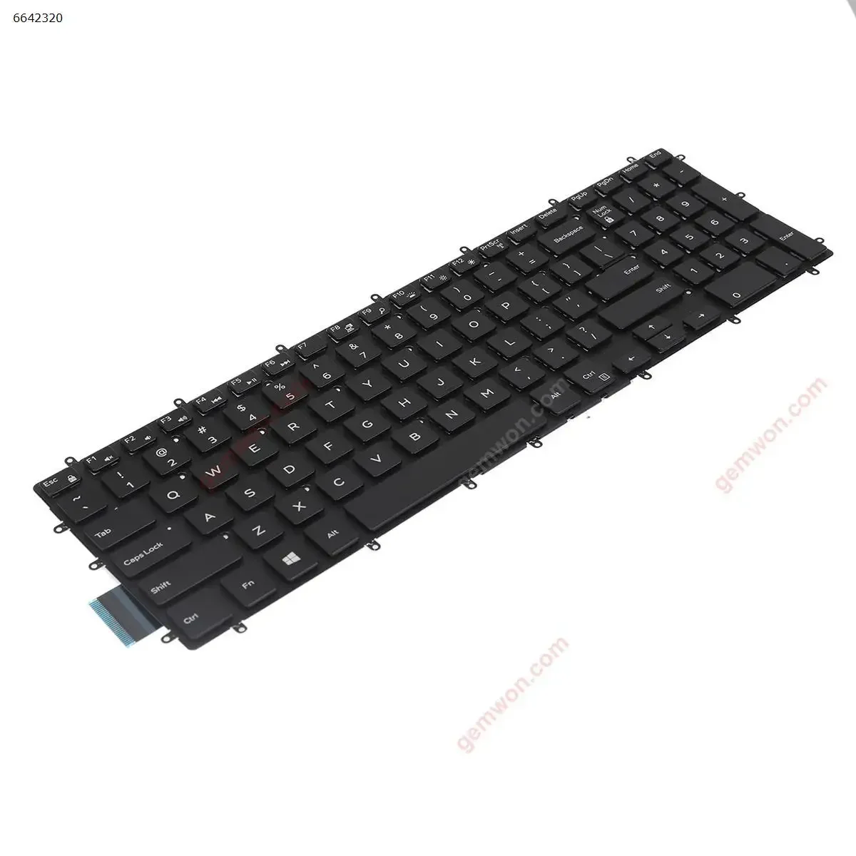 لوحة مفاتيح الكمبيوتر المحمول الأمريكية لجهاز Dell Inspiron Gaming 15-7566 باللون الأسود مع إضاءة خلفية