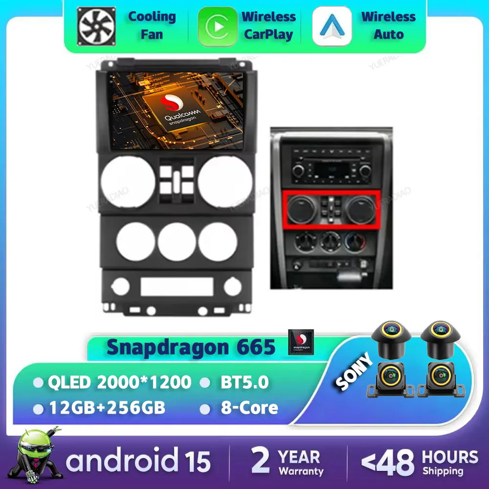 

Android 15 Car Radio For Jeep Wrangler Unlimited 3 JK 2008 - 2010 Multimedia Stereo Video Player GPS NAVI BT Head Unit Qualcomm
