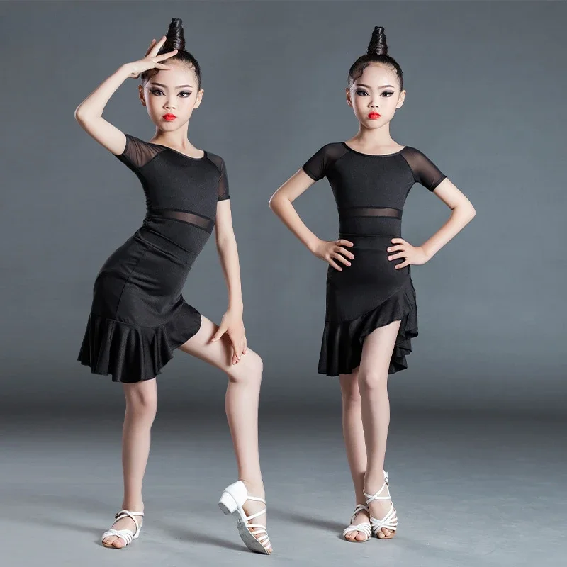 Vestido de baile latino de salón profesional para niños, ropa de baile de Jazz de Carnaval moderno para niñas, vestido de baile de competición de Tango