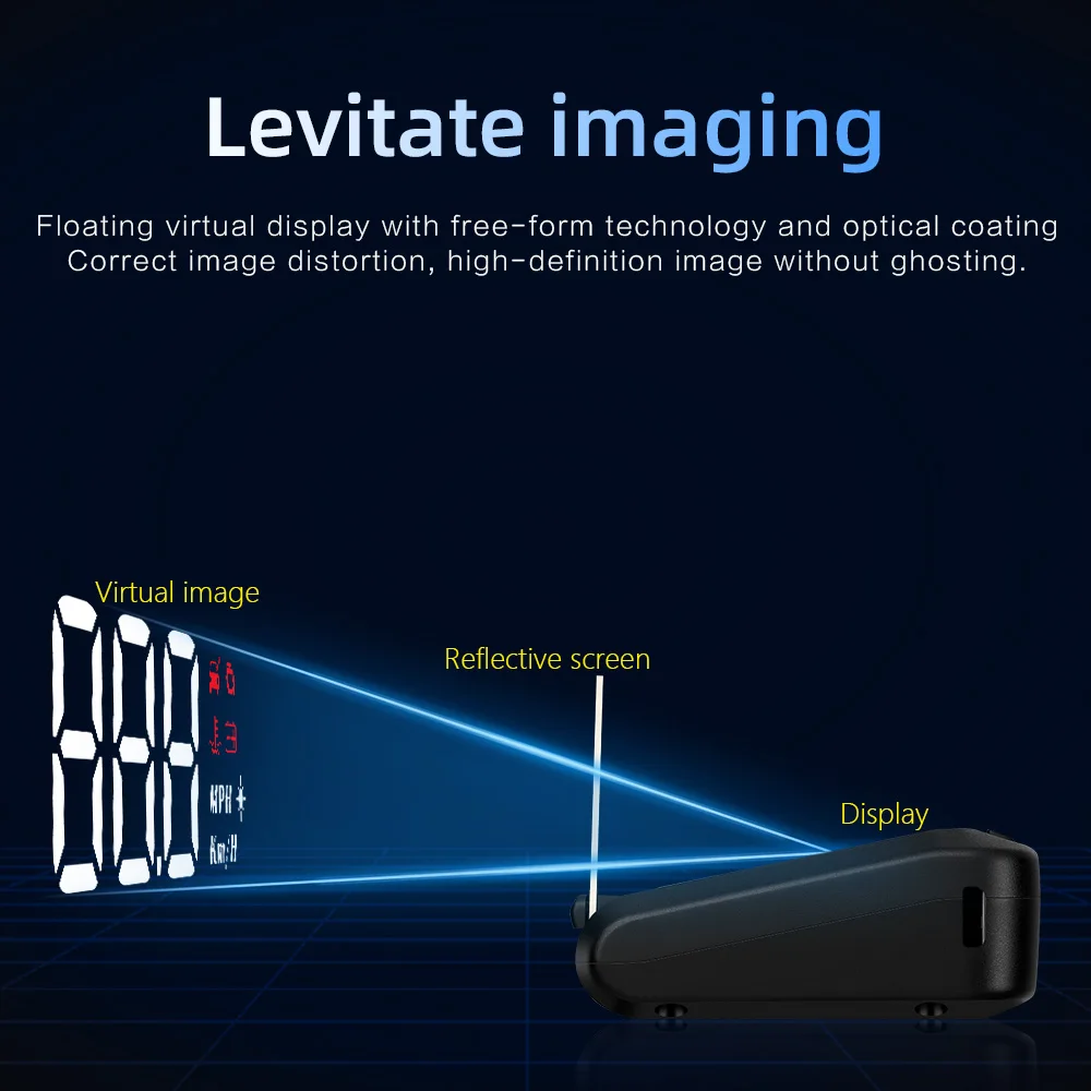 C100 OBD2 Head Up Display Car Smart Digital Alarm Reminder Auto Speedometer Temp Projector Meter Electronic Accessories custom