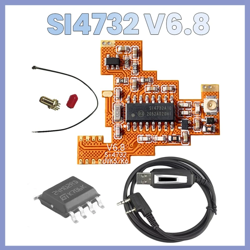 

SI4732 V6.8 FPC Module+2M Chip+USB Writing Cable For Quansheng K5 K6 Shortwave Full Band/Single Sideband Reception