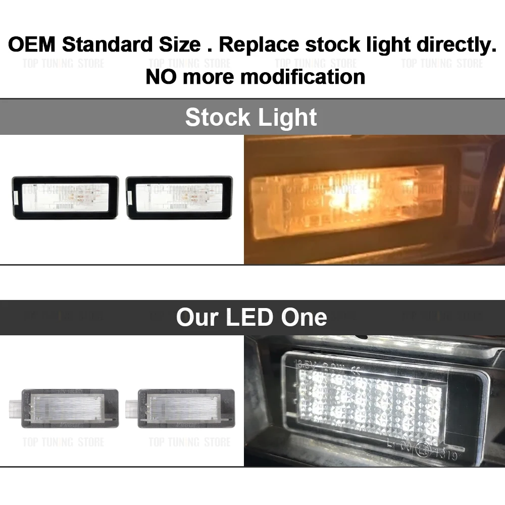 2Pcs LED Number Plate Light For Renault Scenic 2 3 2004-2016 Espace Captur For Dacia Duster Logan License Lamp 8200013577