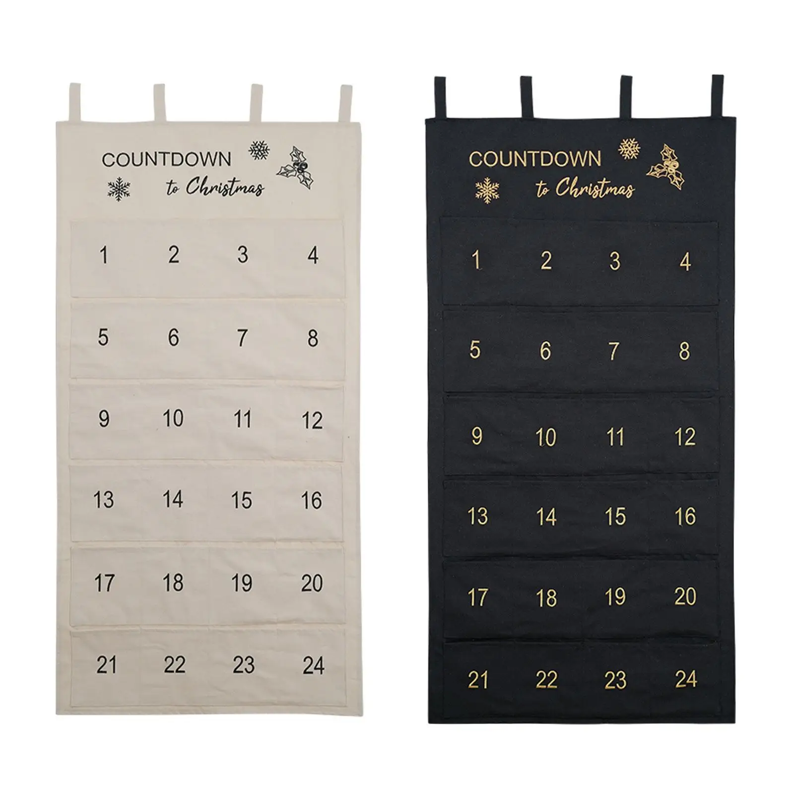 Christmas Advent Calendar 2023 Hanging Storage Bag Gift Bag Christmas Decoration 24 Days Pockets for Bathroom Home Decoration