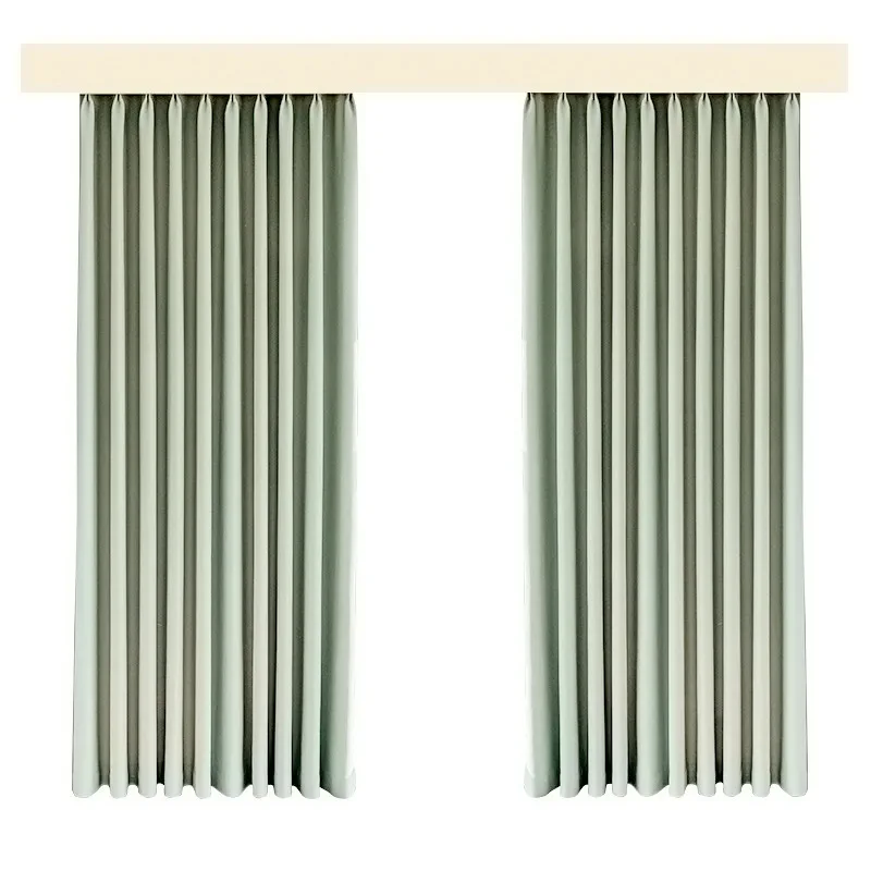 PP1125Cotton and linen curtains blackout bedroom curtains living room balcony bay window green curtain fabric