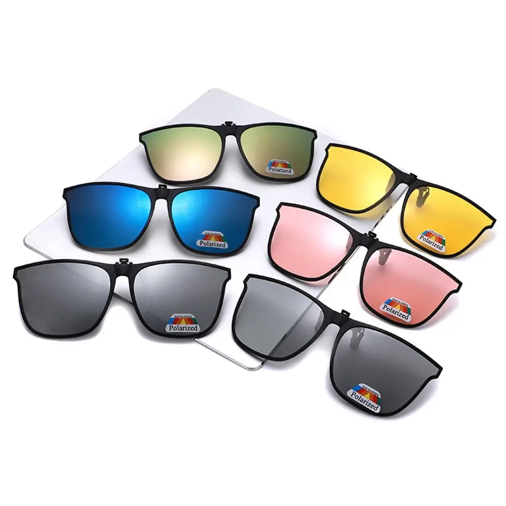 Activities and Driving Polarized Clip On Sunglasses Trendy Square Anti Glare Sun Glasses Outdoor Shades for Women & Men