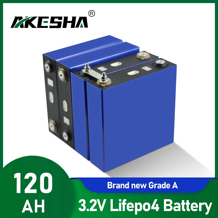 New 3.2V Lifepo4 120Ah 16pcs Rechargeable Lithium Iron Phosphate Batteries Pack DIY 12V 24V 48V Boat Power Energy Storage