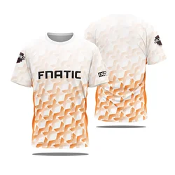 2024 new T-shirt Fnatic esports team uniform summer men's round neck 3D printed outdoor sports short sleeved top