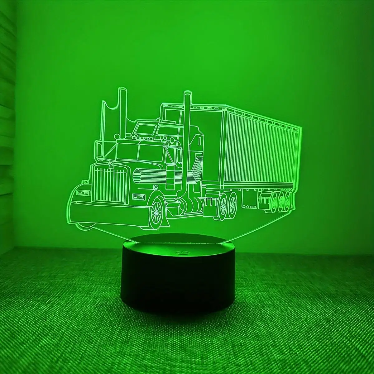 3D Night Light Traction Car Night Light Visual Desk Lamp with Touch Control Multiple Color Changes of RGB Ambient Light Gifts