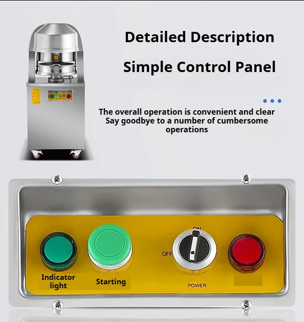 ONEHAPPY Commerciële elektrische automatische deegverdeel- en rondingsmachine, eenvoudig te bedienen, hoog vermogen, voedselroestvrij staal