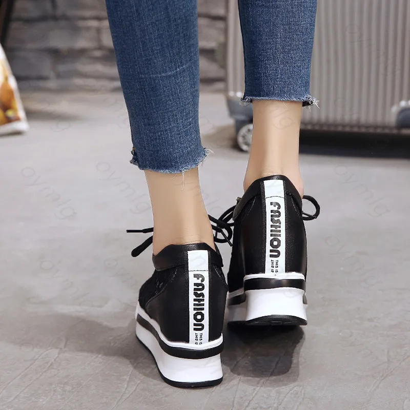 Hot Sales 2022 Summer New Lace Breathable Sneakers Women Shoes Comfortable Casual Woman Platform Wedge Shoes