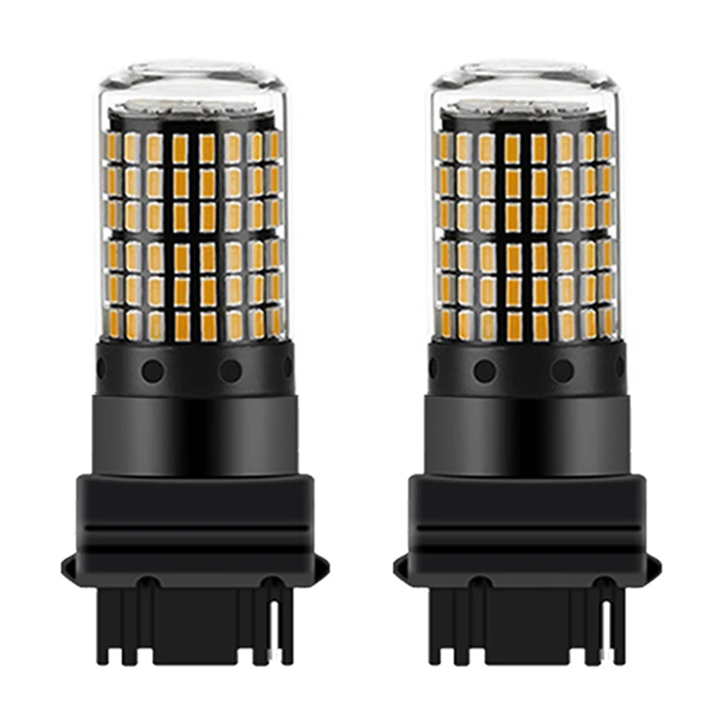 Ampoules LED 3156 P27W T25 3014 144Smd Canbus, feu arrière de voiture haute luminosité, feux de freinage, lampe de signalisation des barrage, 2 pièces