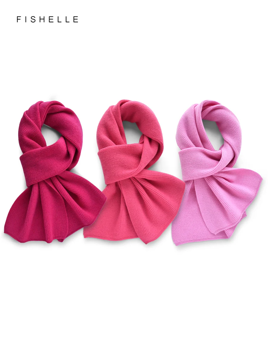 

Розово-розовый женский кашемировый шарф, зимние шерстяные шарфы, вязаные однотонные мягкие теплые толстые шаль из пашмины, роскошный подарок