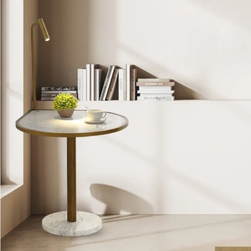 Sofá de canto luz luxo aço inoxidável mármore sala estar quarto estudo mesa canto quadrado com