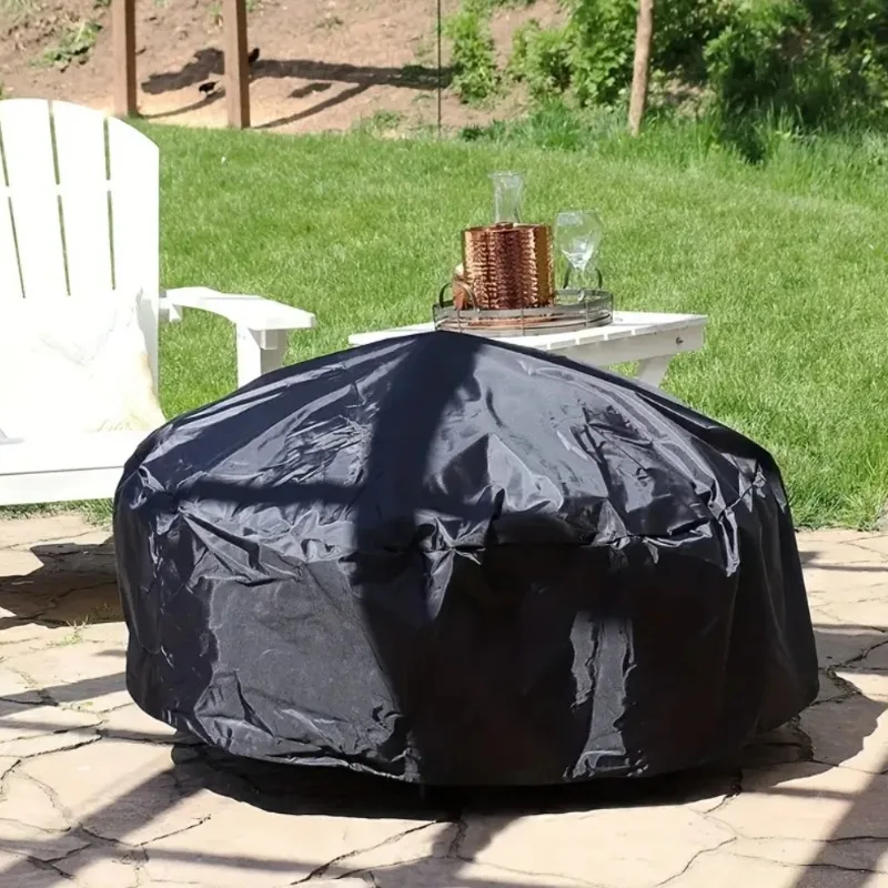 

Fire Pit & Bowl Cover Round Waterproof Dustproof Sunproof Outdoor Protector for Barbecue & Patio Use