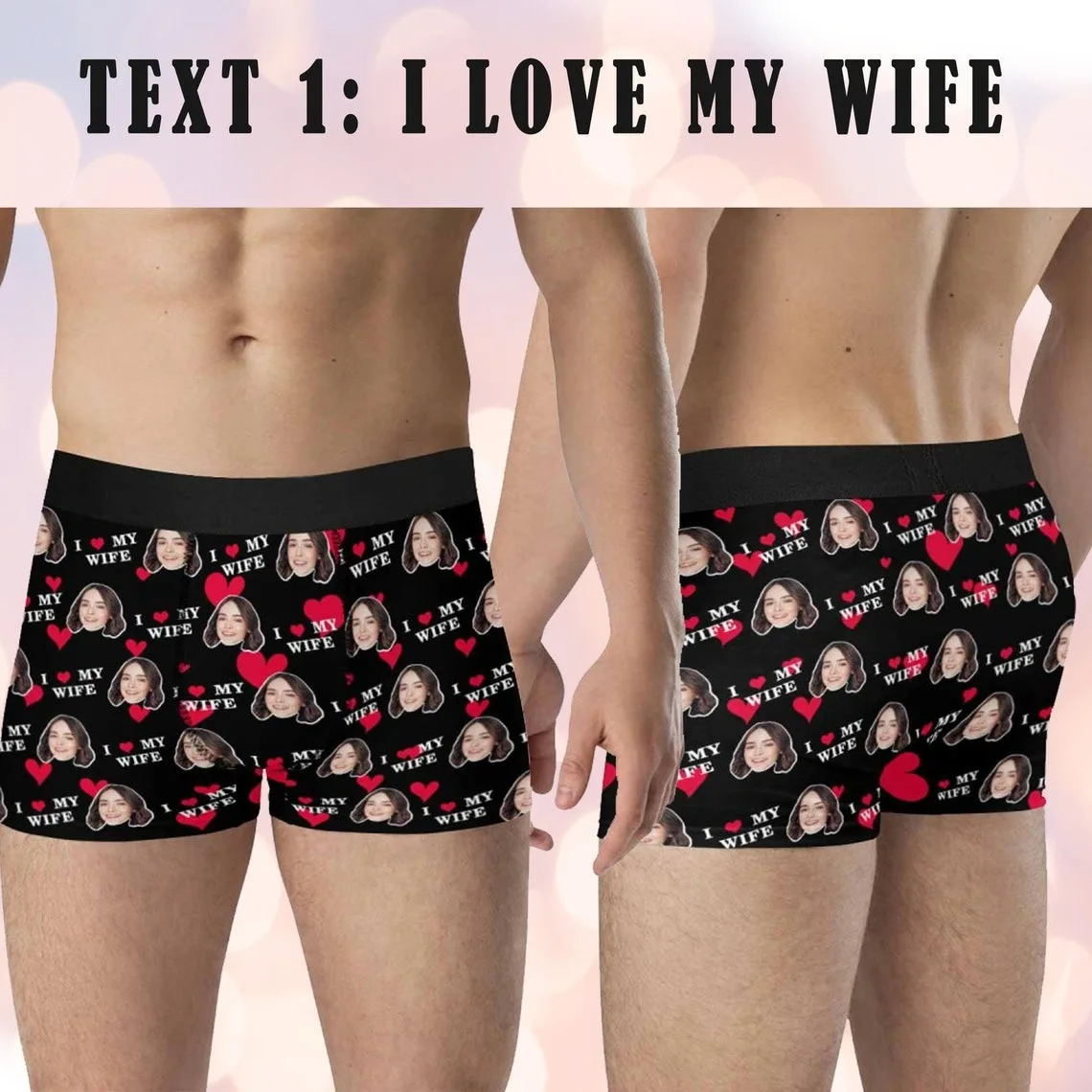 Custom Face Boxer Briefs For Husband Add Any Text Property Of Underwear Personalized Photo Anniversary Valentine\'s Day Gift