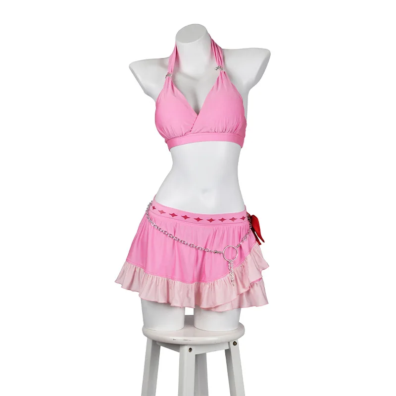 FF7 ايريث تأثيري غينسبورو ملابس السباحة فستان الوردي ايريث تأثيري حلي الزي هالوين كوميك كون فستان بتصميم حالم