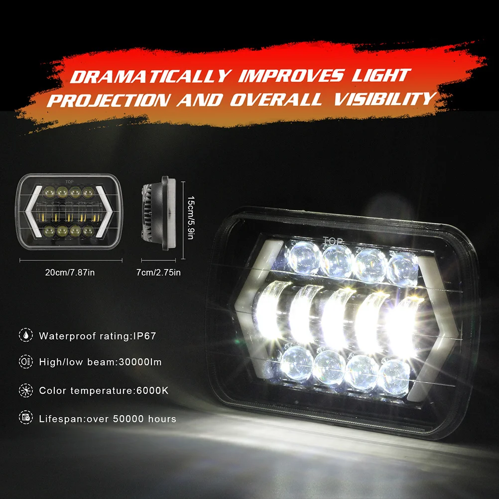 

1Pcs 7 Inch 300W LED Work Light Offroad Lamp Bright IP67 Flood Fog Driving Light Durable for Suv Use