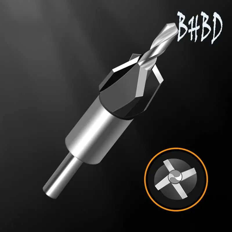 

BHBD-With Adjustable Depth Stop Collar Fit Adjustable Depth Step Drill Alloy Cone-Hole Drill 8Mm